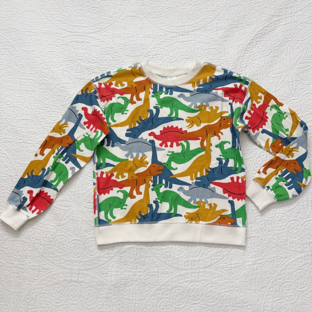 Hanna Andersson Waffle Crewneck‎ Shirt, Dinosaurs